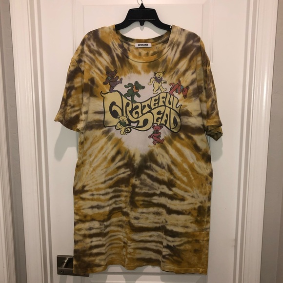 Daydreamer Letluv x Anthropologie Music Grateful Dead Band Tour Shirt Dress sz L - Picture 5 of 10